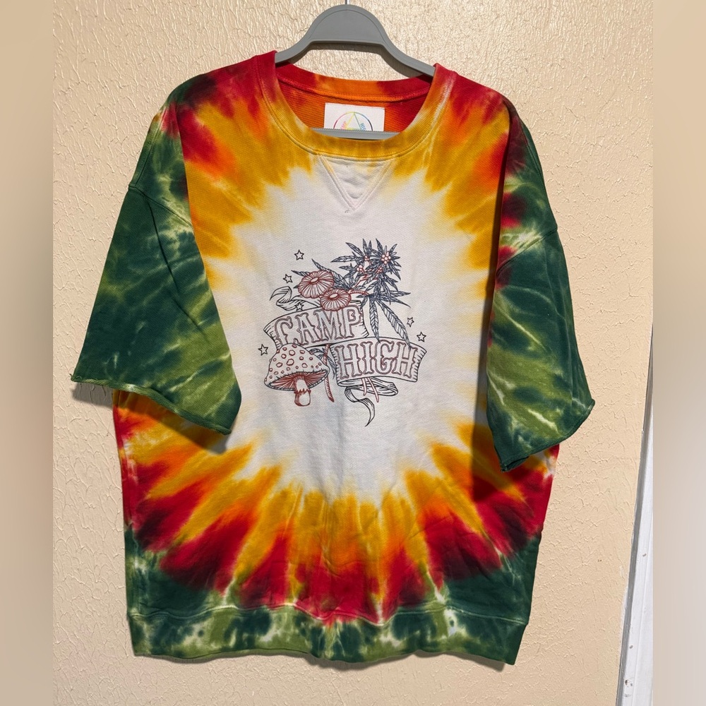 Camp High Collective Tie Dye Shirt Men’s Size Xl Rainbow Thick‎